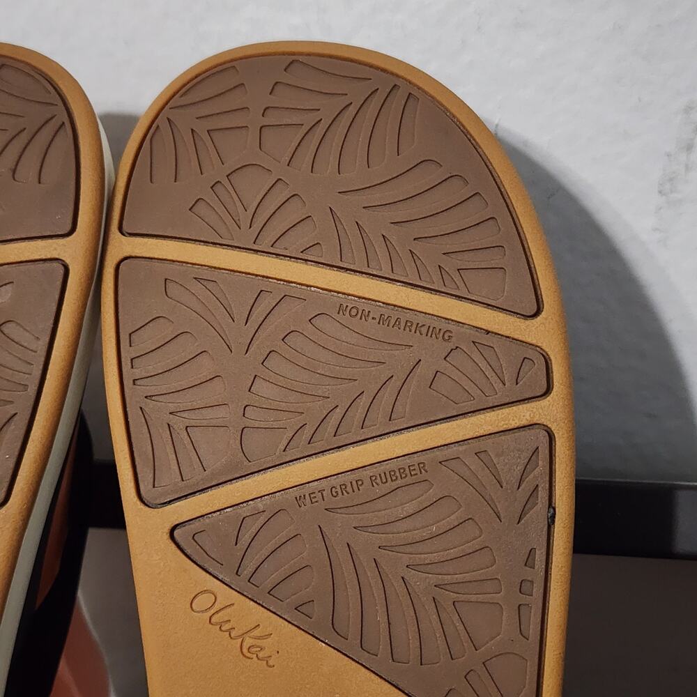Olukai Nu'a Pi'o Women's Comfort Flip Flops Sandals Shoes Size 10 Black - Picture 7 of 9